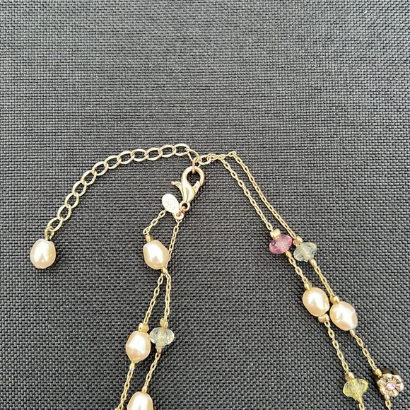 Premier Design Gold-tone Necklace w/ pearls ~ beads ~ flowers - Picture 4 of 5